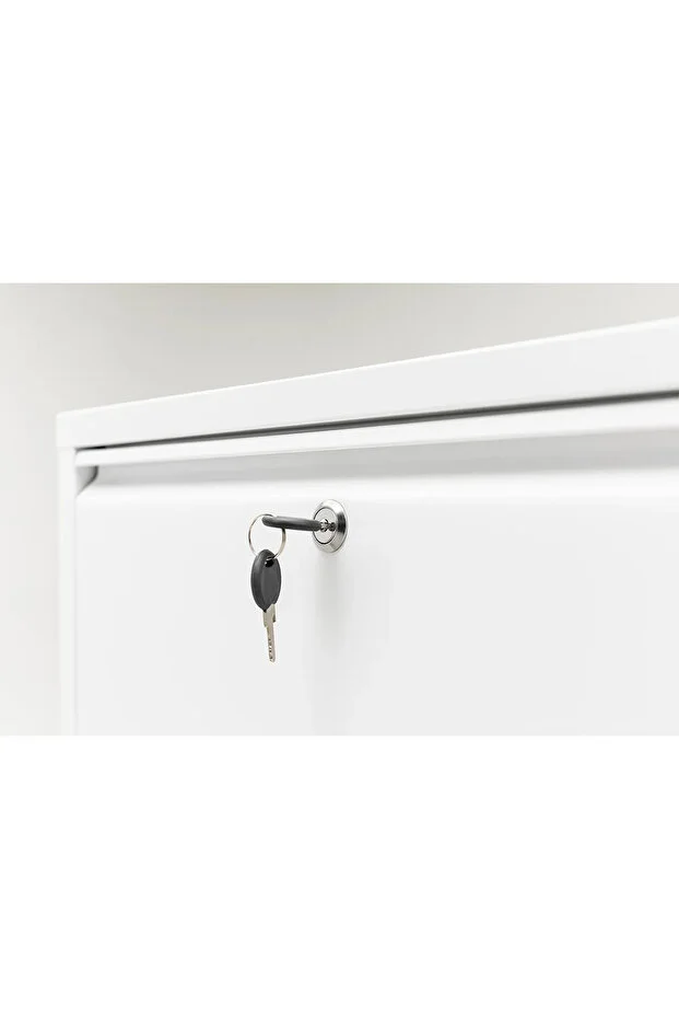 Kilitli 4'lü Metal Ayakkabılık - Beyaz